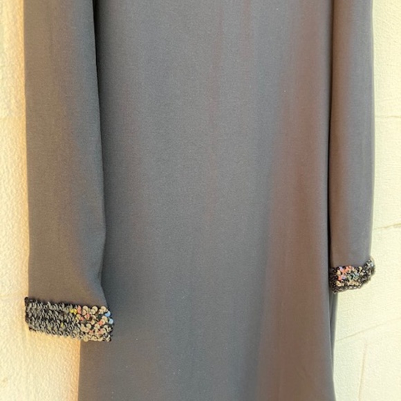 Vintage 1970's Lawrence Greer Shift Dress Black Polyester Sequin Cocktail Party - Picture 3 of 6